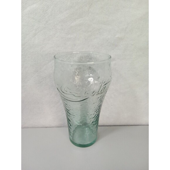 Vintage 16 oz Coca-Cola Glass Pebbled Dimpled Textured Georgia Green COKE - Picture 2 of 7